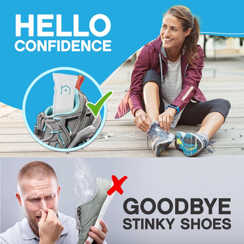 NonScents Shoe Deodorizer 1-Pack (2 Count) - Odor Eliminator, Air Freshener, Smell Absorber, Scent Remover for Shoes, Gym Bags, Soccer Cleats, Closets, Pet Area, Reusable - Shoe Deodorant - Image 4