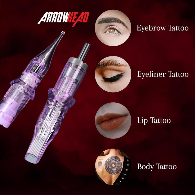 Arrowhead إبر كارتريدج تاتو 7SERM – كارتريدجات ماجنوم دائرية احترافية من آروهيد لتقنيات التاتو – معقمة، قابلة للاستخدام مرة واحدة وتدفق حبر دقيق (علبة من 20) - Image 4