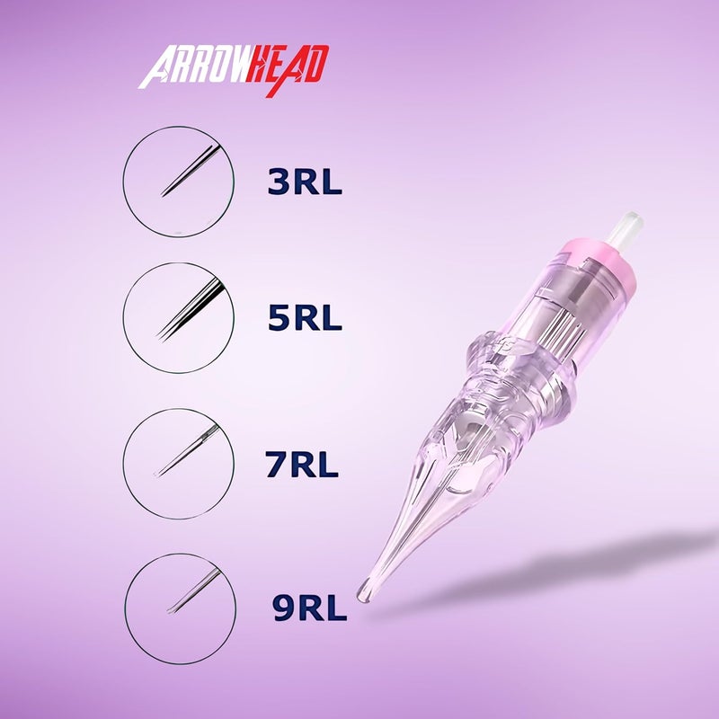 Arrowhead إبر كارتريدج تاتو 7SERM – كارتريدجات ماجنوم دائرية احترافية من آروهيد لتقنيات التاتو – معقمة، قابلة للاستخدام مرة واحدة وتدفق حبر دقيق (علبة من 20) - Image 2