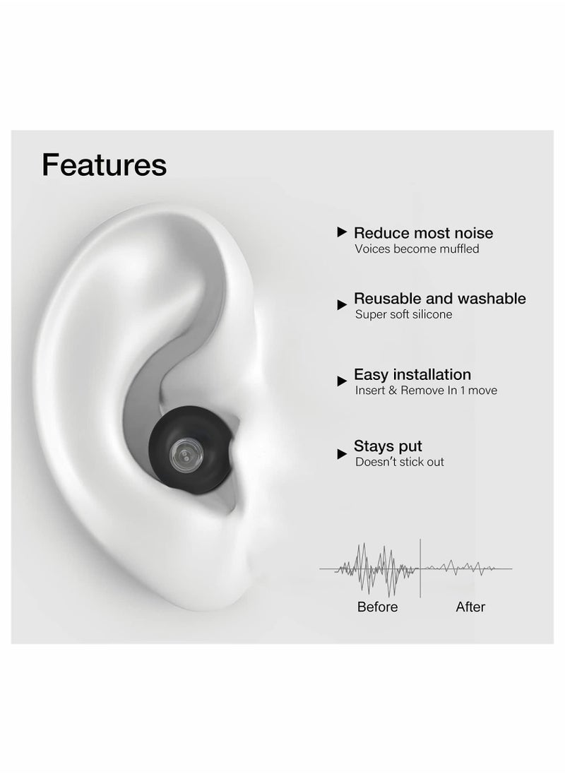 Generic Comfortable Silicone Ear Plugs 3 Pairs Waterproof Noise Cancelling for Sleep Work Study Swimming Concerts  - Image 1