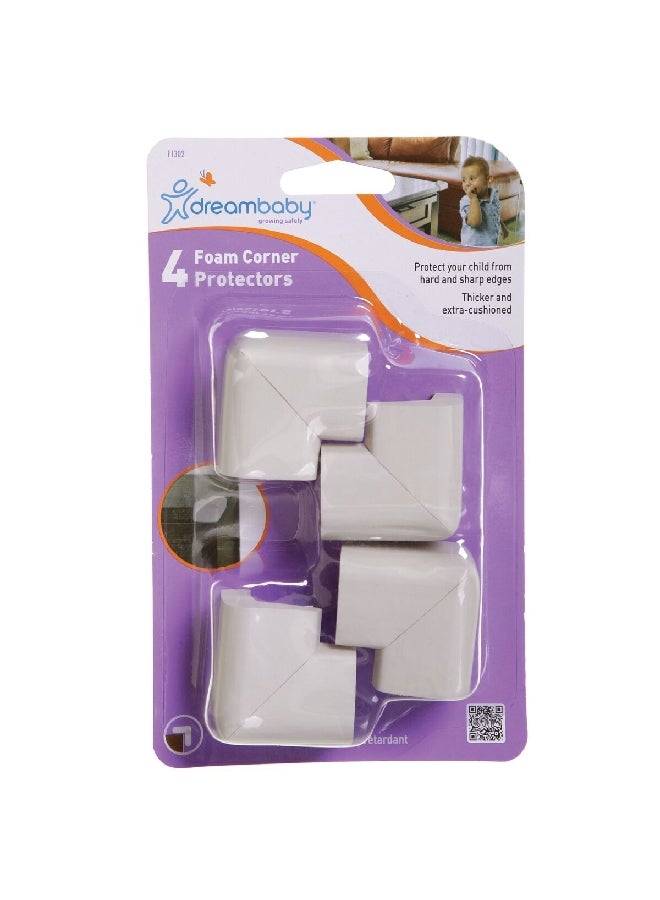 dreambaby 4-Piece Foam Corner Protector Grey 3.4 x 19.4 x 11.6 cm G1302 - Image 1