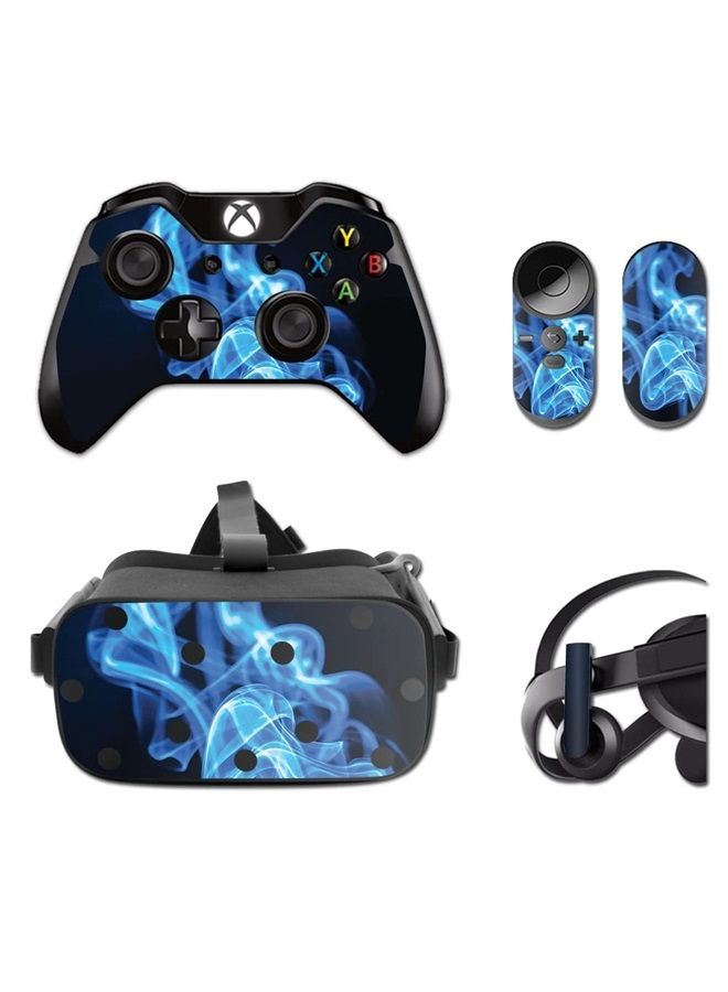 MIGHTY SKINS MightySkins Skin Compatible with Oculus Rift CV1 wrap Cover Sticker Skins Blue Flames