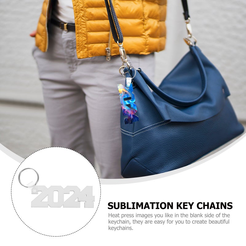 12Pcs Sublimation Blank Key Chains Sublimation Blanks Key Decors - Image 4