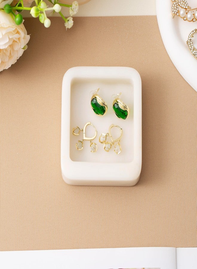 CM CHIC MONDAY Marble Ring Holder for Women, Irregular Square Jewelry Dish Tray, Monthers Day Gifts Small Ring Dish(Natural White) - Image 5