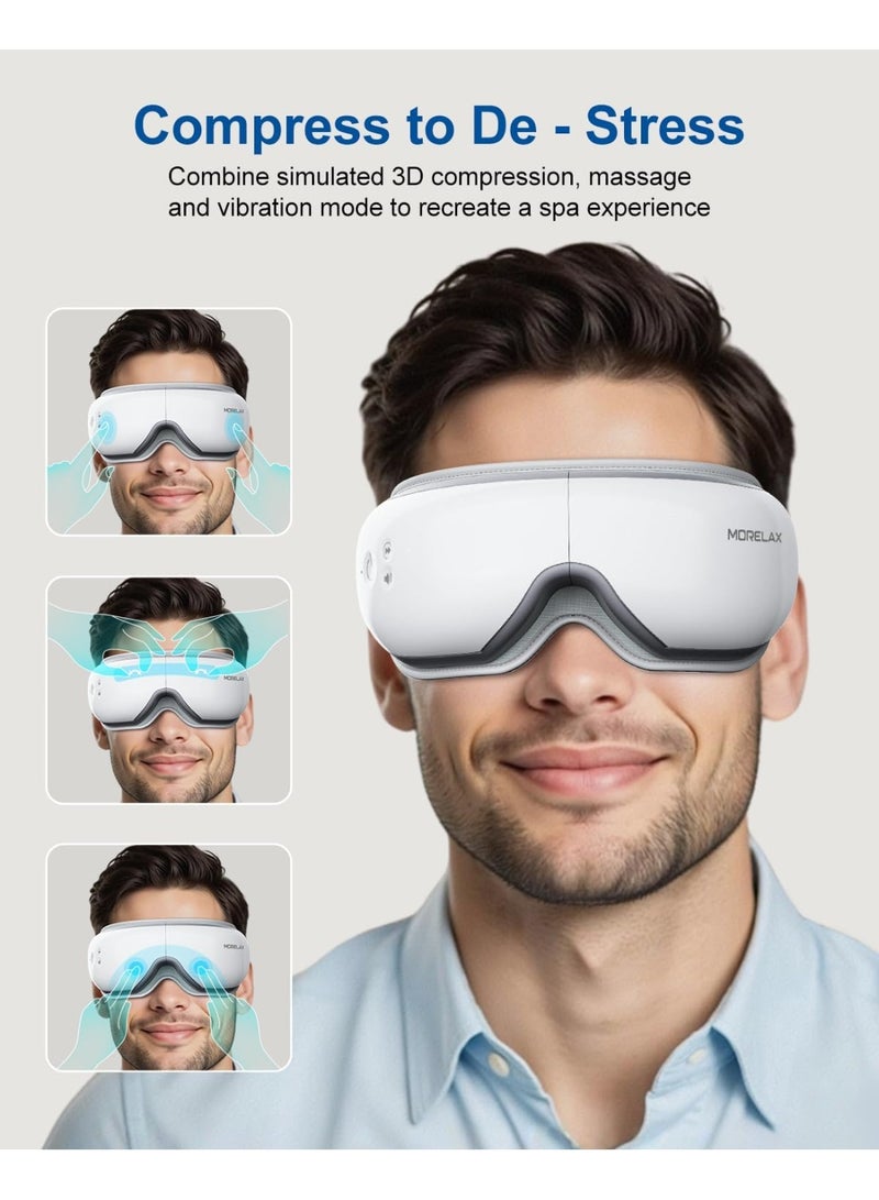 Morelax جهاز تدليك العين بالحرارة – قناع تدليك للعين مع تسخين وموسيقى Bluetooth، لتخفيف إجهاد العين والهالات السوداء والانتفاخ، هدية مثالية للرجال والنساء - Image 5