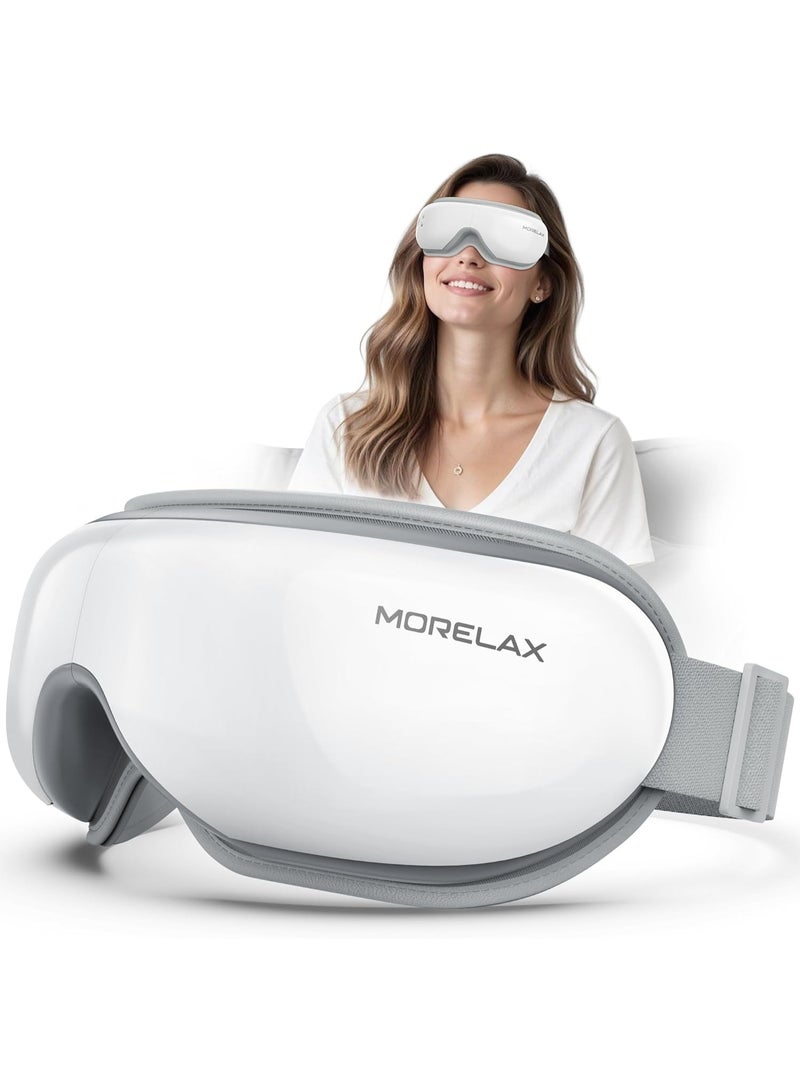 Morelax جهاز تدليك العين بالحرارة – قناع تدليك للعين مع تسخين وموسيقى Bluetooth، لتخفيف إجهاد العين والهالات السوداء والانتفاخ، هدية مثالية للرجال والنساء - Image 1