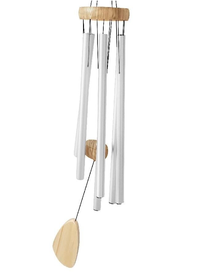 Litu Wind Chimes for Outside with Wood Wind Catcher, 37 Inches Large Aluminum Windchimes Outdoors for Patio Decoration & Zen Atmosphere, Great as a Gift for Family & Relative(White) 