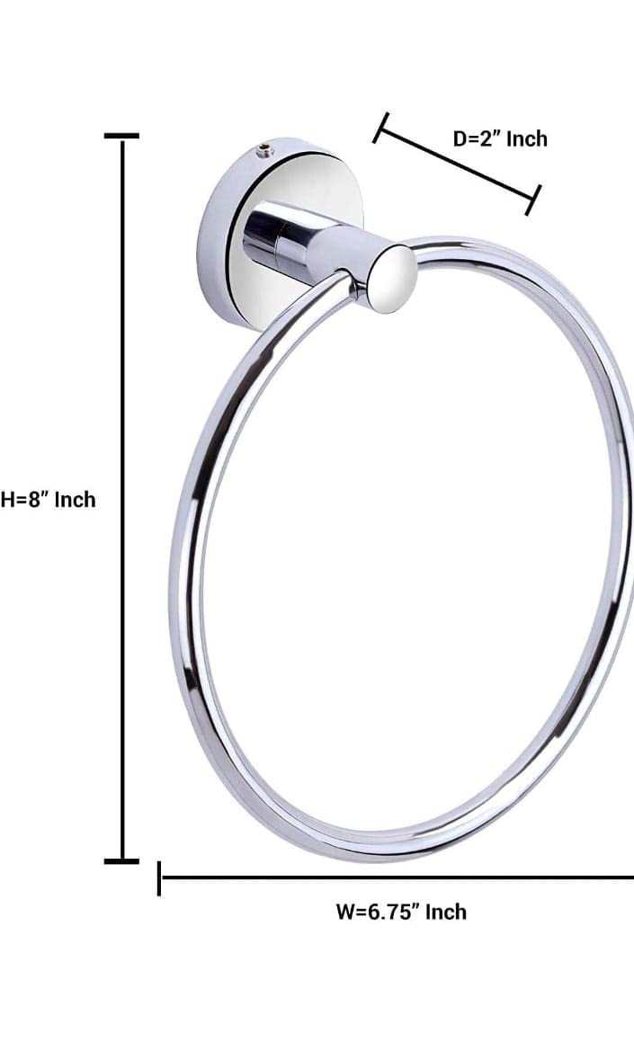 GoldenLike GOLDENLIKE tainless Steel Towel Ring for BathroomWash BasinNapkinTowel HangerBathroom Accessories ChromeRound  - Image 3