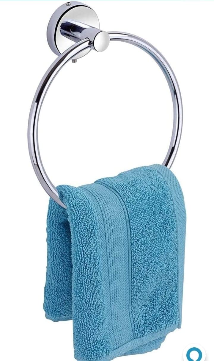 GoldenLike GOLDENLIKE tainless Steel Towel Ring for BathroomWash BasinNapkinTowel HangerBathroom Accessories ChromeRound  - Image 1