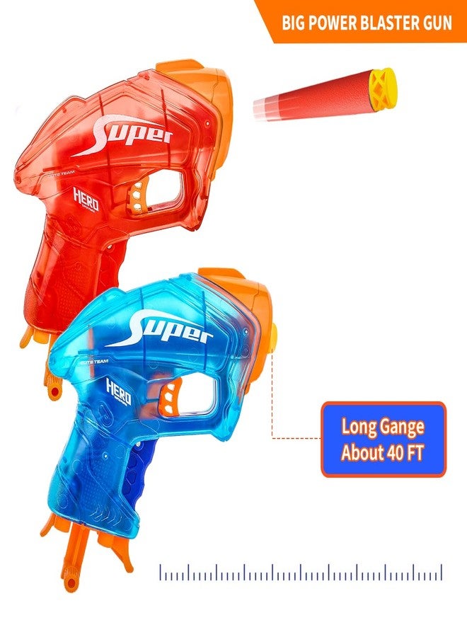 Pandahero 2 Pack Mini Blaster Guns Set for Nerf, Small Toys Pistol for Boys Easter Basket Stuffers for Kids Toddlers Age 3-5 5-7 8-12 Year Olds Birthday Gifts - 20 Refill Foam Darts 2 Wristbands - Image 3