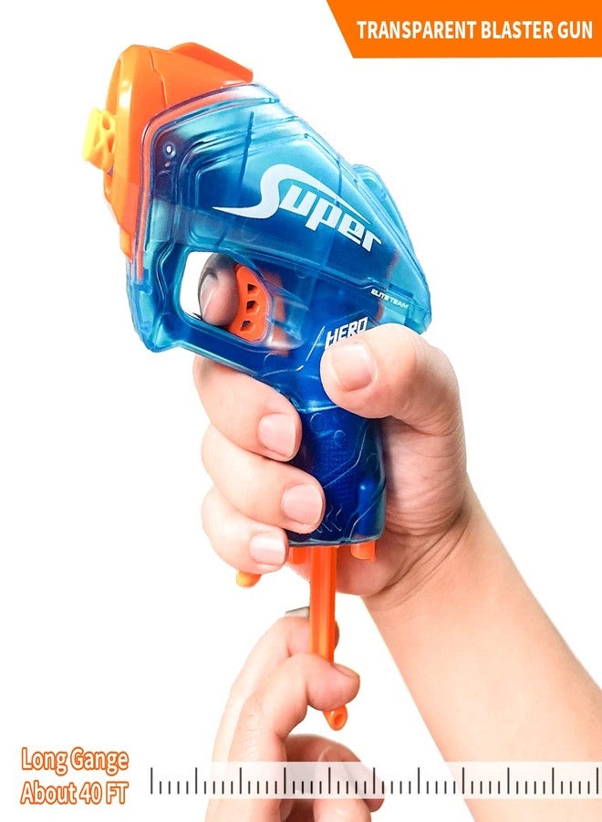 Pandahero 2 Pack Mini Blaster Guns Set for Nerf, Small Toys Pistol for Boys Easter Basket Stuffers for Kids Toddlers Age 3-5 5-7 8-12 Year Olds Birthday Gifts - 20 Refill Foam Darts 2 Wristbands - Image 2