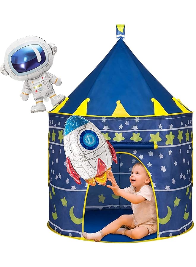 مومو بير خيمة لعب قلعة للأطفال، لون أزرق متوسط - Image 1