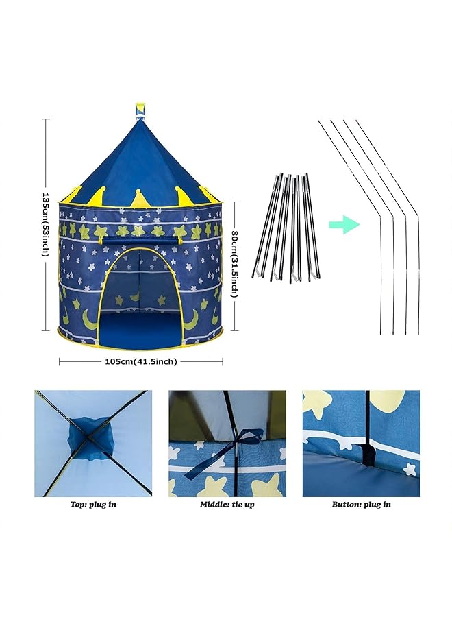 مومو بير خيمة لعب قلعة للأطفال، لون أزرق متوسط - Image 5