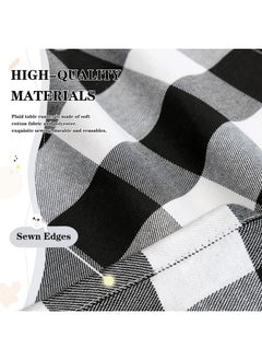 QueenDream Buffalo Plaid Table Runners 2 Packs 13x84 Inches Black and White Check Table Runner Fall Thanksgiving Table Runners for Parties  - Image 4
