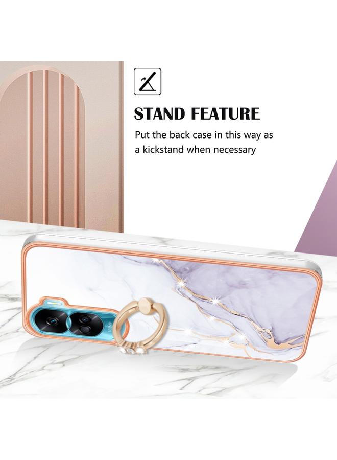 erorex Case For Honor 90 Lite 5G Electroplating Marble IMD TPU Phone Case with Ring Holder - Image 3