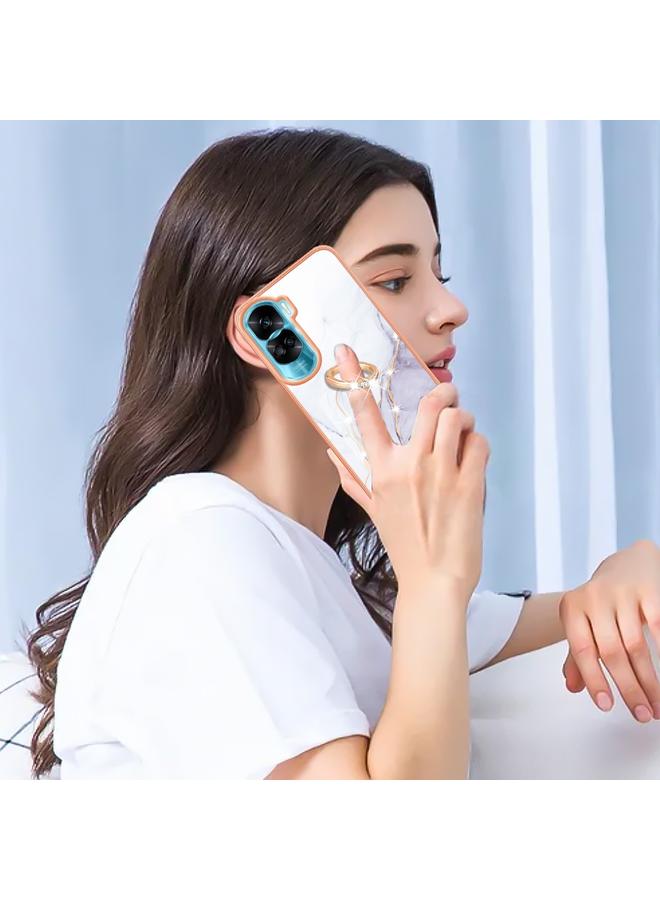 erorex Case For Honor 90 Lite 5G Electroplating Marble IMD TPU Phone Case with Ring Holder - Image 4
