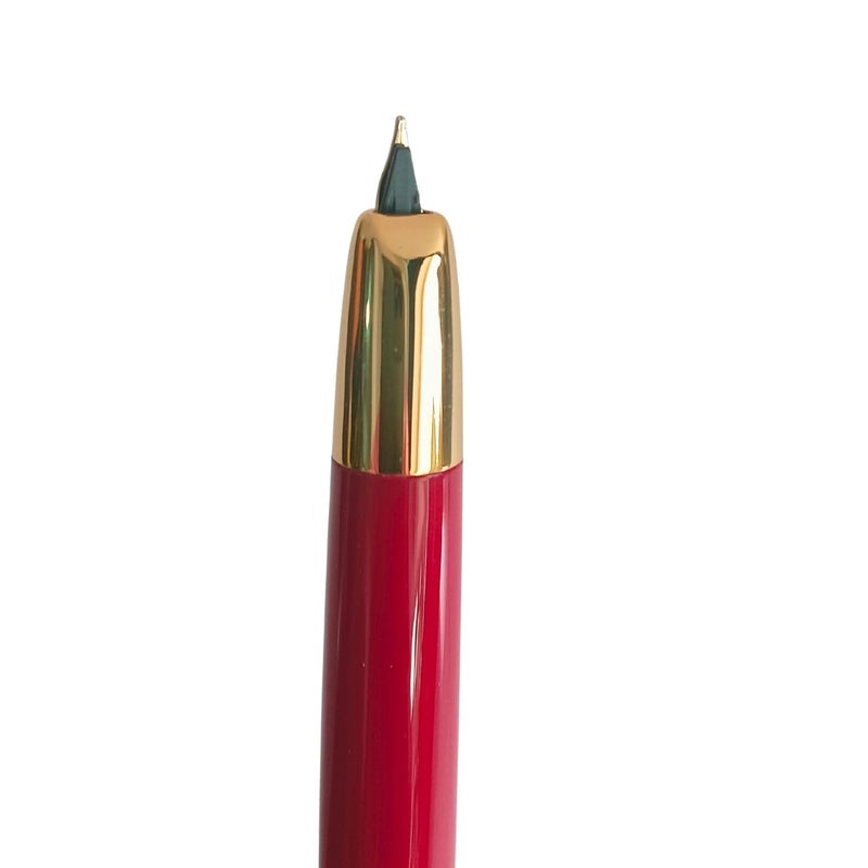 Goldleaf Jinhao 20 Press Retractable Fountain Pen – Fine Nib with Converter – Plastic Body & Metal Clip – Multiple Colors – Smooth Writing Pen (No Ink Included) (Red (Gold Clip)) - Image 3