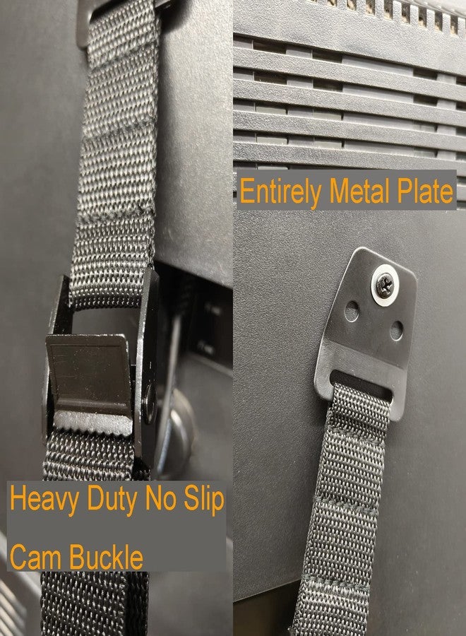 JOLIRSBOX Child Proof TV Safety Straps- TV Earthquake Strap Furniture Anchors Work for Baby Proofing Secures to TV Stand and Walls,Heavy Duty Metal Plate, Adjustable Strap, No Plastic Parts - Image 3