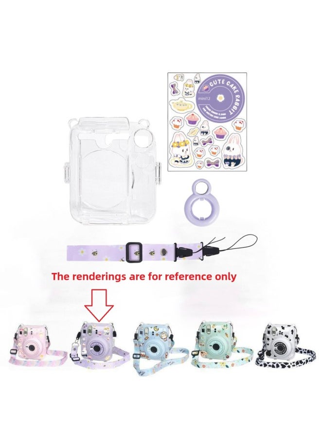 Generic Product Instaxmini12 Transparent Crystal Case Protective Case Anti-scratch Anti-drop [excluding Camera]]-Product Color:12/without Photo Bag (without Camera)-Model:Purple Rabbit Suit Purple Selfmaking Mirror  - Image 1