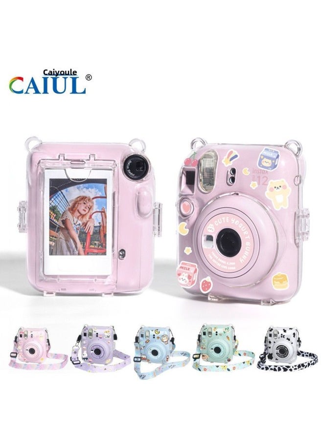 Generic Product Instaxmini12 Transparent Crystal Case Protective Case Anti-scratch Anti-drop [excluding Camera]]-Product Color:12/without Photo Bag (without Camera)-Model:Purple Rabbit Suit Purple Selfmaking Mirror  - Image 2