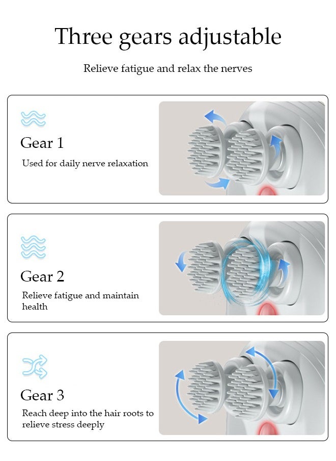 DUNISO Electric Scalp Massager, Portable Deep Scalp Massager, Handheld Multifunctional Massage, With 4 Replaceable Massage Heads, Suitable For Massaging The Head, Neck, Arms, And Legs  - Image 5