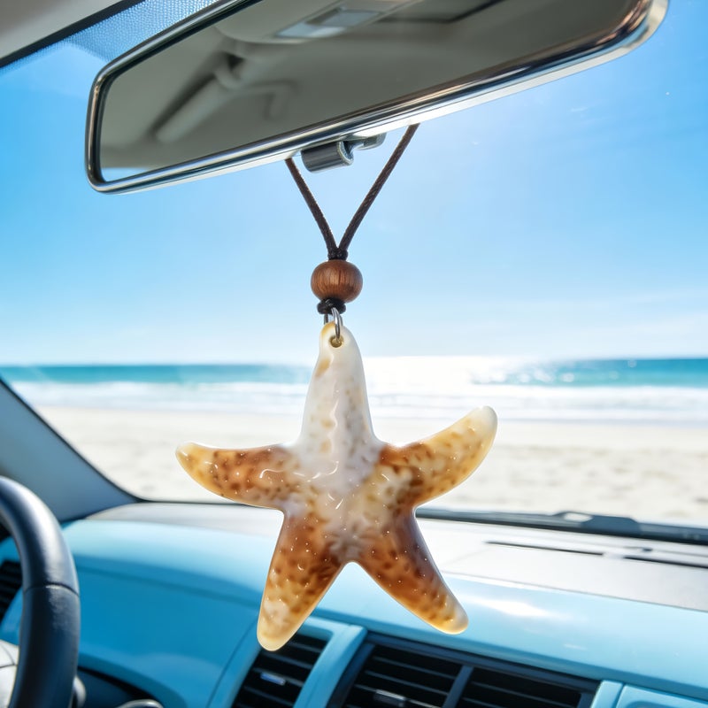 Ocean Theme Starfish Seashell Beach Car Hanging Ornament Conch - Image 1