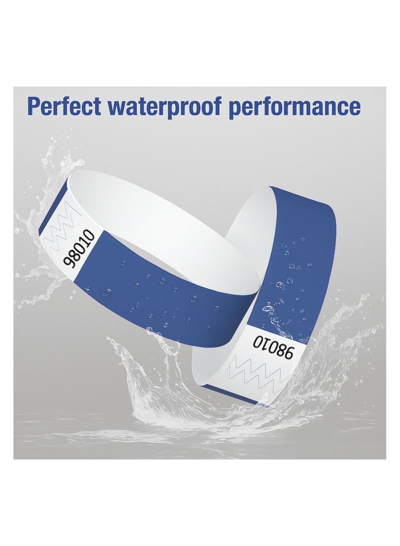 PRINTSHOP4ME Event Paper Wristbands and Identification Bands Made Of Tyveck Material 19mm x 250mm (Navy Blue) - Image 2