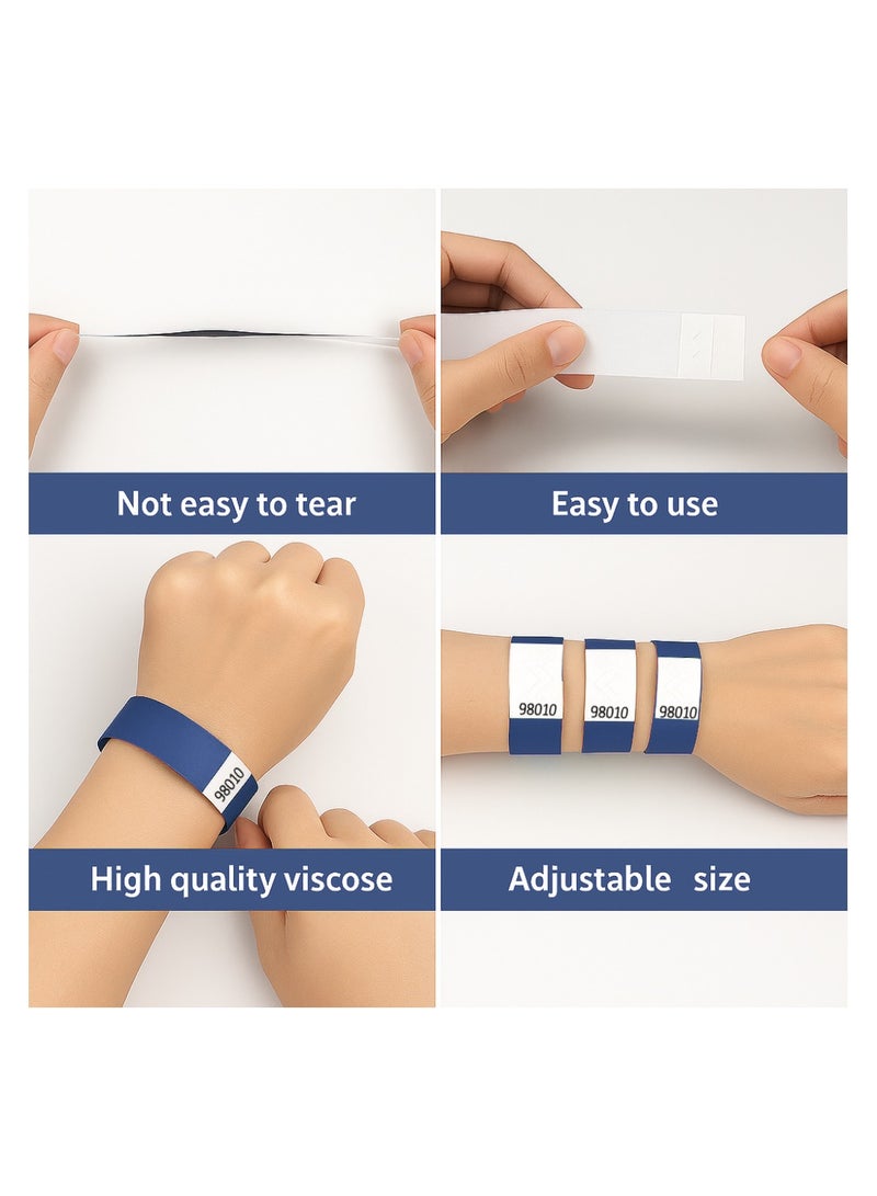 PRINTSHOP4ME Event Paper Wristbands and Identification Bands Made Of Tyveck Material 19mm x 250mm (Navy Blue) - Image 3