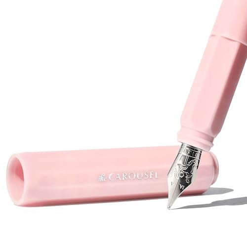Ferris Wheel Press Carousel Fountain Pen Acrylic blend body Airsealed click locking cap Billowing Blush Pink Fine Nib - Image 3