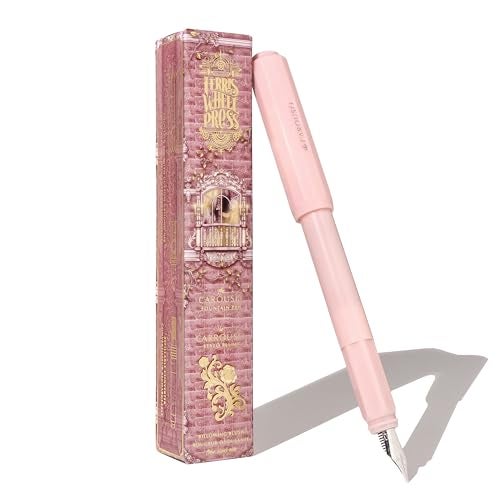 Ferris Wheel Press Carousel Fountain Pen Acrylic blend body Airsealed click locking cap Billowing Blush Pink Fine Nib - Image 1