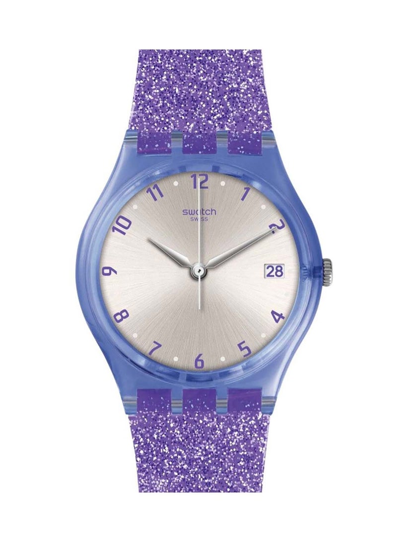 Swatch ساعة يد نسائية مقاومة للماء بحركة كوارتز من Glittervibe - 41 مم - Image 1