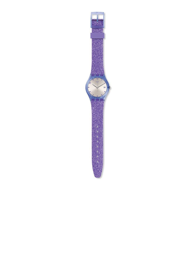 Swatch ساعة يد نسائية مقاومة للماء بحركة كوارتز من Glittervibe - 41 مم - Image 3