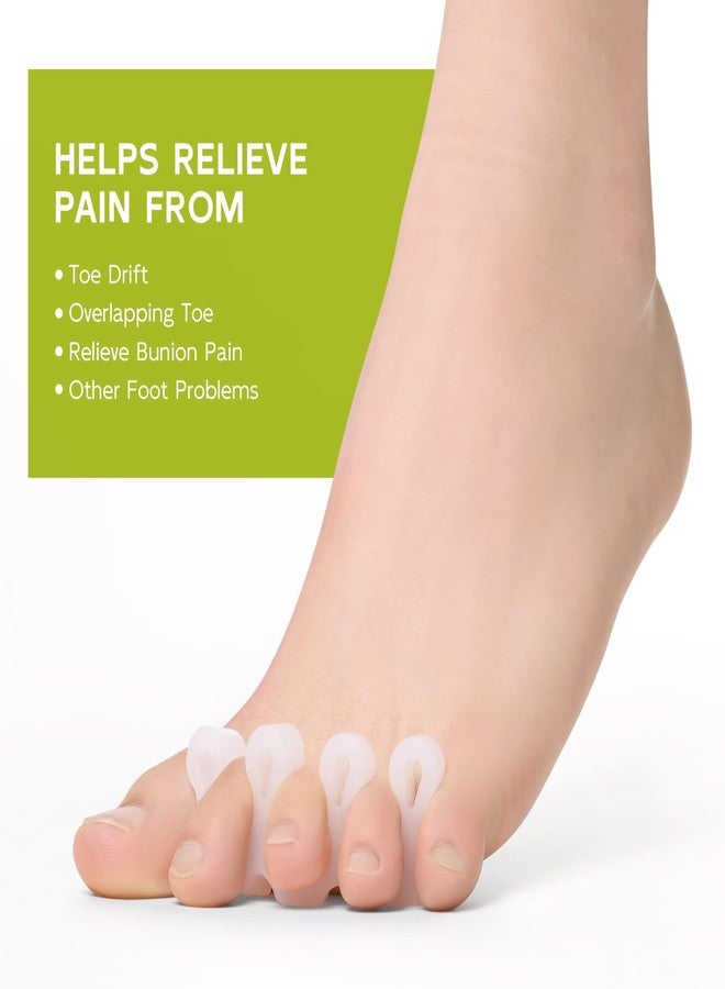 Bukihome Upgraded Gel Toe Separator - Pedicure Toe Spacers for Separating Toenails or Nails - Toe Spreader for Straightening Overlapping Toes, Bunions - Toe Stretcher for Men & Women (White, 4 Pack) - Image 5