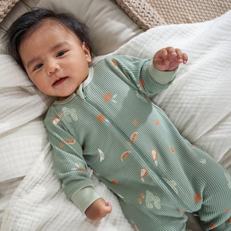 Gerber Baby Unisex 2-Pack 2-Way Zip Thermal Footed Sleep 'N Play, Desert Fruit, 6-9 Months - Image 2