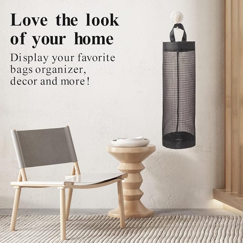 Plastic Bag Holder for Grocery Bags, Hanging Storage Bags Plastic Mesh Bags Dispenser Organizer Trash Bags Grocery Shopping Bag Holder for Home And Kitchen (4Pcs) - Image 4
