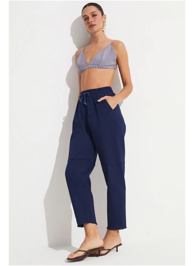 جون June Maybe Elastic Gabardine Trouser Navy