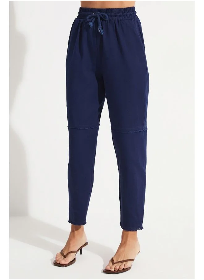جون June Maybe Elastic Gabardine Trouser Navy