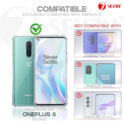 7-Seven 7SEVEN® Back Cover for OnePlus 8 Transparent Mobile Back Case Shock Proof Design Camera Edges Protection Crystal Clear 1+ Phone Case Silicon Soft TPU & Flexible One Plus Bumper Phone Cover - Image 2