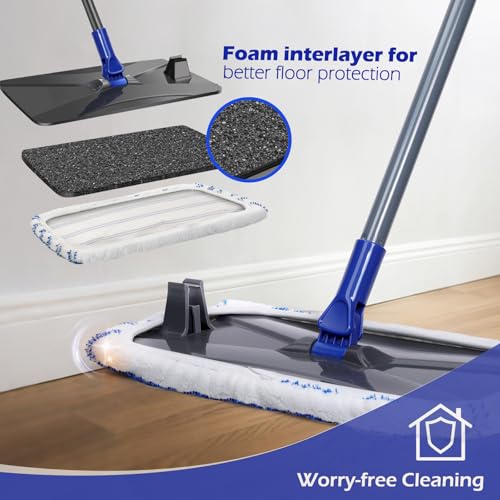 Masthome Microfiber Mop,Large Surface Flat Mop with 5 Reusable Pads,Hardwood Floor Mops for Dry and Wet Use,Microfiber Mops for Floor Cleaning-1 Cleaning Scraper Included - Image 4