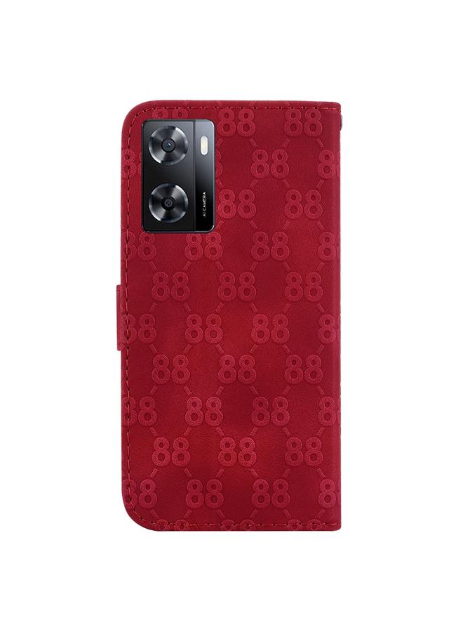 S-TOP Case For OPPO A57 5G/A57 4G/A77 5G/K10 5G Double 8-shaped Embossed Leather Phone Case - Image 3