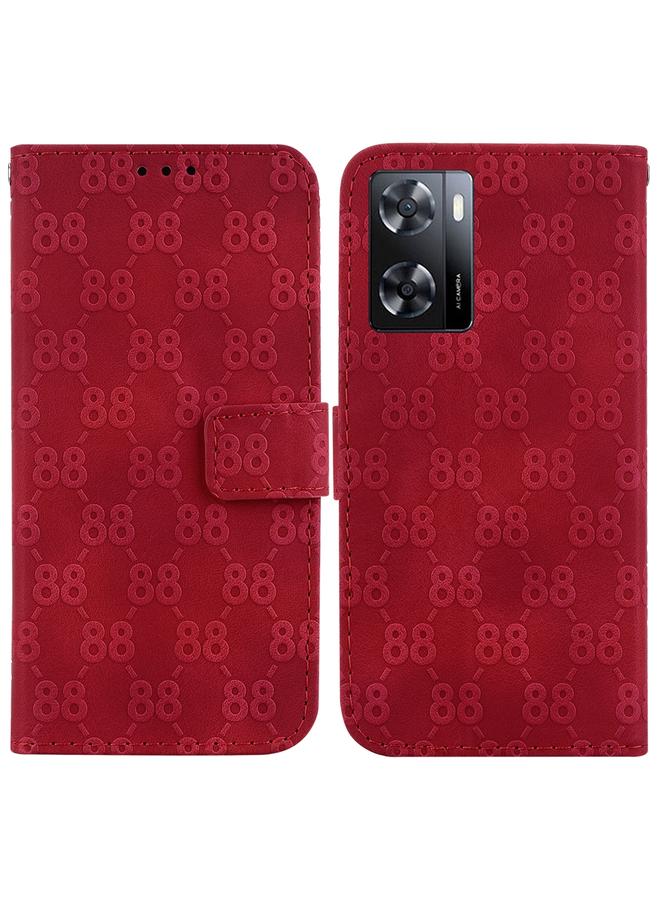 S-TOP Case For OPPO A57 5G/A57 4G/A77 5G/K10 5G Double 8-shaped Embossed Leather Phone Case - Image 1