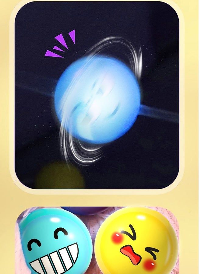 4 Glow-in-the-dark Whistle Balls, Cute and Fun Emoticons and Stress-relieving Toys, Parent-child Interactive Glow-in-the-dark Flying Balls - Image 5