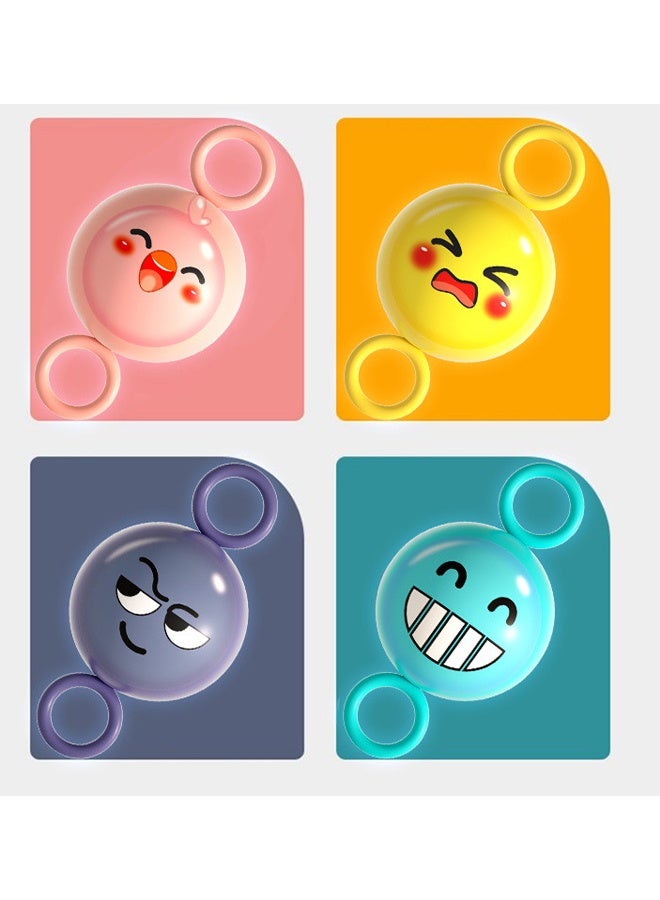 4 Glow-in-the-dark Whistle Balls, Cute and Fun Emoticons and Stress-relieving Toys, Parent-child Interactive Glow-in-the-dark Flying Balls - Image 3