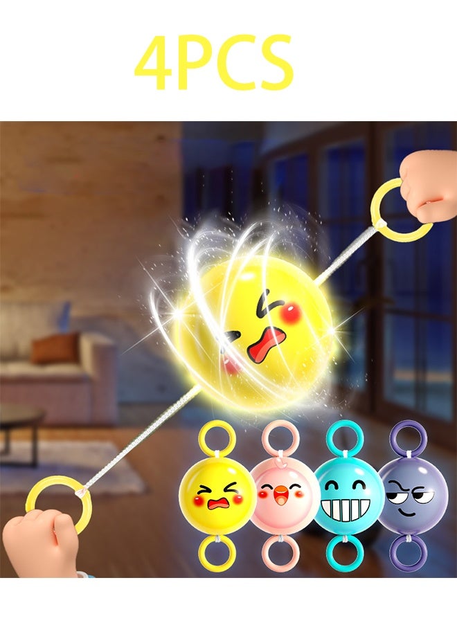 4 Glow-in-the-dark Whistle Balls, Cute and Fun Emoticons and Stress-relieving Toys, Parent-child Interactive Glow-in-the-dark Flying Balls - Image 1