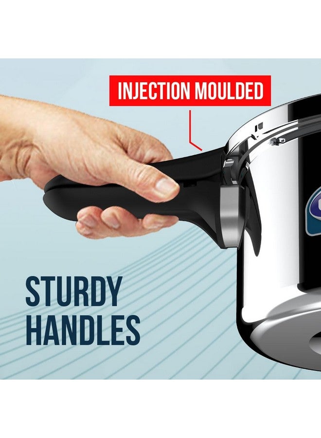 Ultra Duracook Triply Pressure Cooker 2 Litre | Aisi 304 Food Grade Stainless Steel Cooker | 5 Years Warranty | Injection Moulded Handles | Induction Compatible | 1.2 Mm Lid Thickness | Scts Base - Image 5