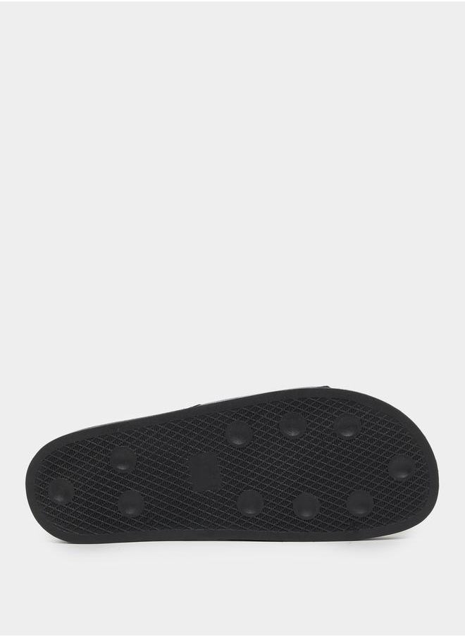 Styli - Styli Checked Pattern Strap Slip-On Slides - Image 1