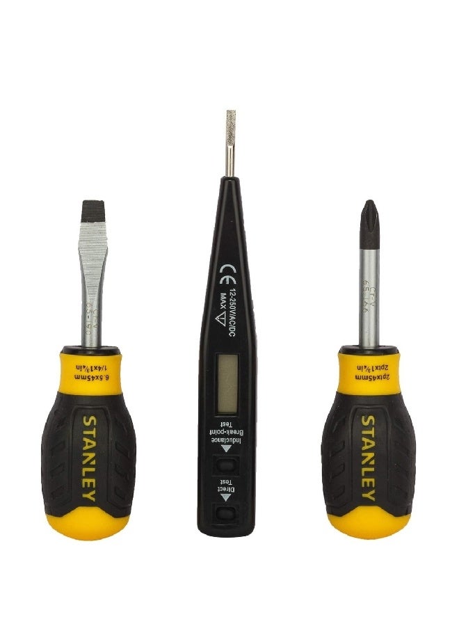 Stanley 6-Piece Combination Screwdriver Set with Bonus Tester Black and Yellow 3.5 x 4 x 28 cm STHT92002-8 - Image 3