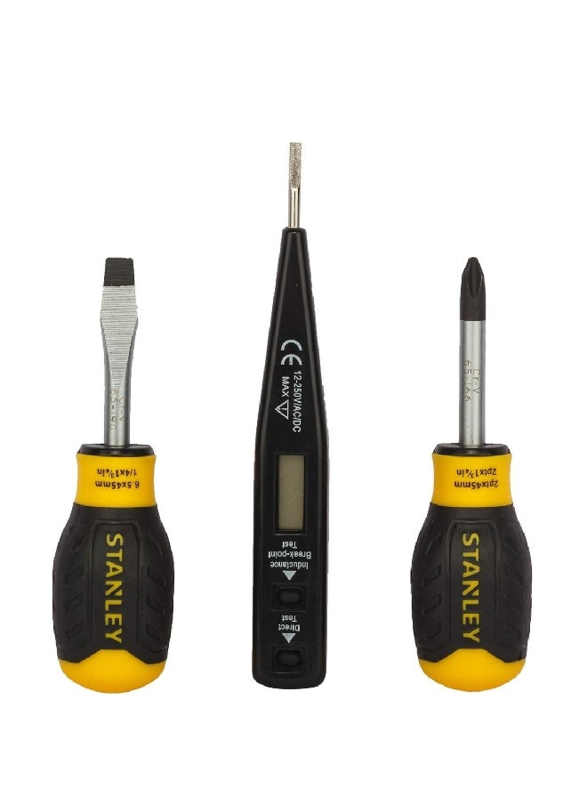 Stanley - 6-Piece Combination Screwdriver Set with Bonus Tester Black and Yellow 3.5 x 4 x 28 cm STHT92002-8 - Image 1