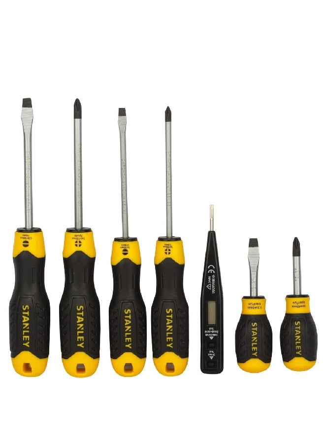 Stanley - 6-Piece Combination Screwdriver Set with Bonus Tester Black and Yellow 3.5 x 4 x 28 cm STHT92002-8 - Image 1
