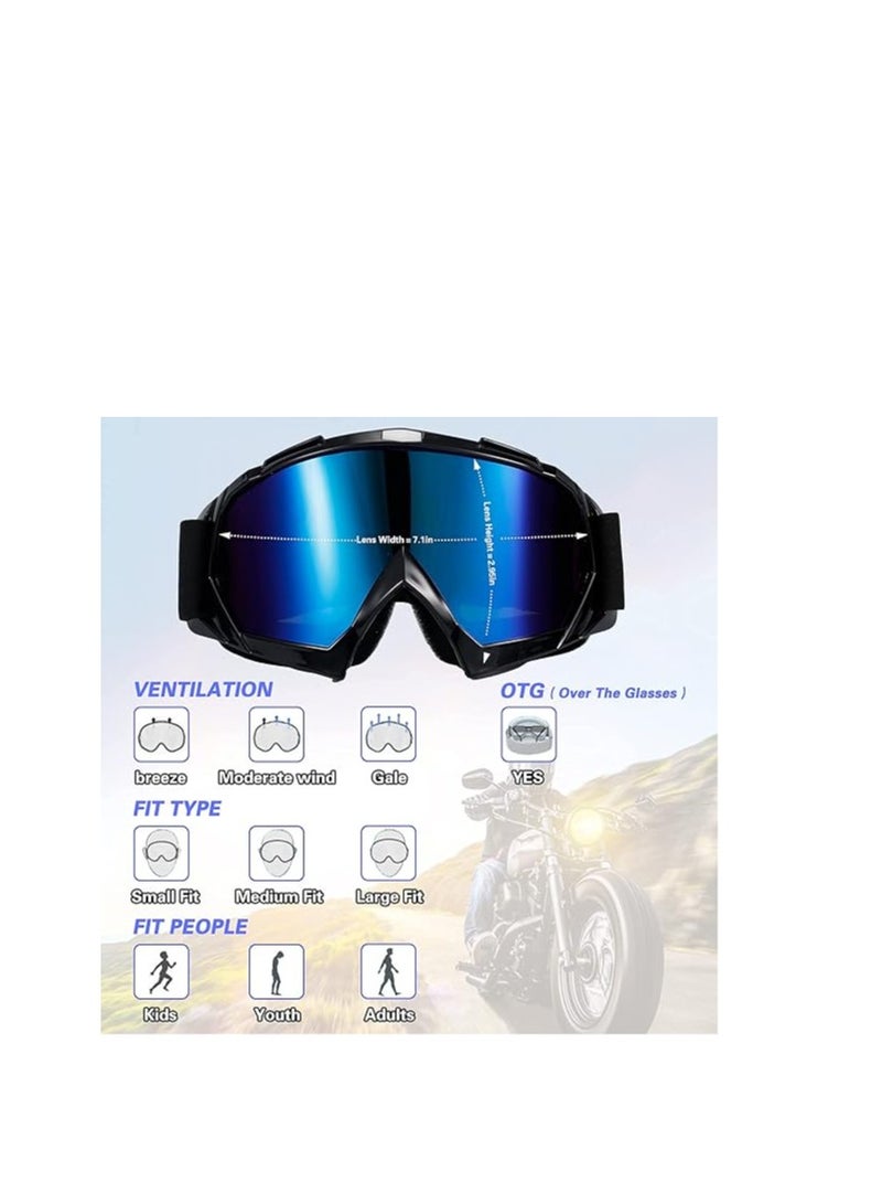 KASTWAVE 2-Pack Windproof and Dust Proof Dirt Bike Goggles for Youth and Adults, Perfect for ATV and Motorcycle Racing - Image 3